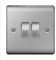 BG Brushed Steel 10ax Plate Switch 2way 2gang