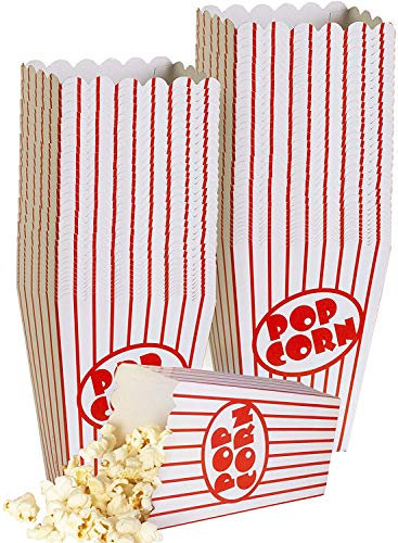 Kedudes Movie Night Popcorntüten für Partys (40 Stück) – Popcorneimer aus Papier – Rote und weiße Popcorntüten für Popcornmaschine, Popcornbehälter für Kinodekor, Party-Popcornschale