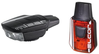Moon Light the Way You Ride On Mizar 40lm & Alcor 15lm IPX4 Front and Rear Rechargeable Cycle Light Set, Black