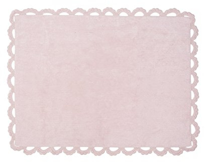 Aratextil. Alfombra Infantil 100% Algodón lavable en lavadora Colección Versalles Rosa 120x160 cms