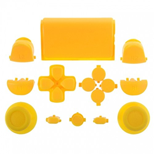Set completo di pulsanti personalizzati Mod Kit per Sony Playstation 4 PS4 Controller sostituzione (giallo)