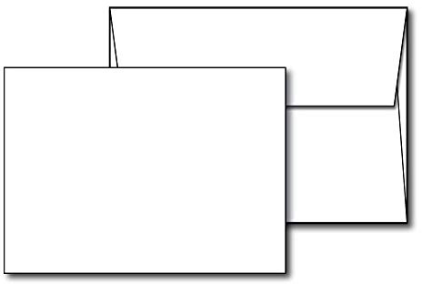 100lb Cover (270 gsm) Thick Blank White 5 X 7 Cardstock and Envelopes Set - Great for Invitations, Post Cards, Index & Flash Cards - Heavy Stock for Inkjet/Laser Printer - 100 Pack with Envelopes