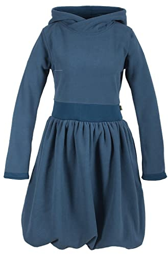 Vishes - Alternative Bekleidung - Warmes Langarm Ballonkleid aus recyceltem Fleece mit Kapuze