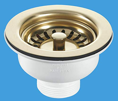 McAlpine 1.5 Basket Strainer Waste: 113mm Stainless Steel Flange: Stemball Plug: Centre Pin Model - BSWPVD