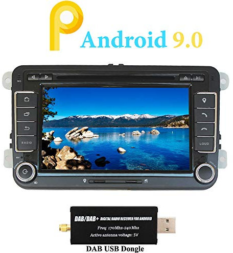 XISEDO Android 9.0 Autoradio 7 Zoll In-Dash Car Radio Quad Core Autonavigation Car Radio mit DVD Player für Volkswagen Golf/Passat/Caddy/Skoda Octavia (mit DAB Dongle)