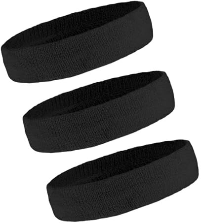 OutdoorEssentials Schweißbänder und Armbänder für Männer und Frauen – Multipack Stirnbänder oder Armbänder aus Frottee für Training, Tennis, Basketball, Fußball, Fitnessstudio