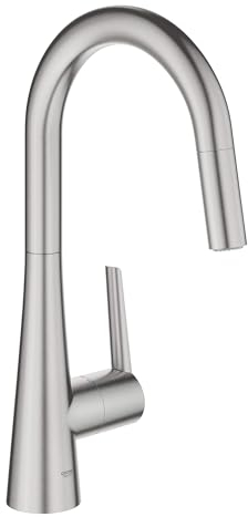 GROHE 32226DC3 Zedra Robinet de cuisine rétractable avec pulvérisateur Supersteel (acier inoxydable)