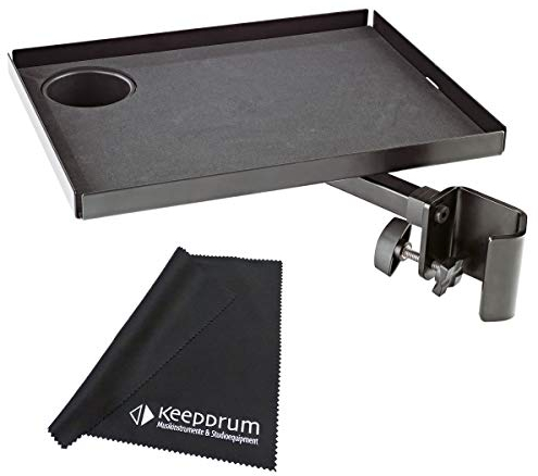 K&M 12227 Ablageplatte mit Getränkehalter anschraubbar + keepdrum Poliertuch