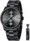 Affute Orologi da uomo in acciaio inox e metallo, stile casual, impermeabile, cronografo al quarzo, data automatica, lancette colorate - Nero Blu