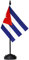 ANLEY Cuba Juego de banderas de escritorio de lujo - Bandera de escritorio cubana en miniatura de 6 x 4 pulgadas con poste sólido de 12 - Colores vivos y resistente a la decoloración - Base negra
