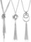 Finrezio 3 Piezas Collar Largos con Colgante para Mujer Collar de Cadena Y Conjunto de Collares de suéter de Moda Plateado