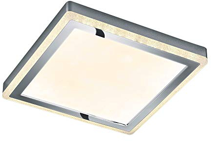 Reality Leuchten LED Deckenleuchte Slide R62611906, Kunststoff Chrom, Kristall Effekt, inkl. 20 Watt LED + RGBW LED, Fernbedienung