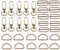 OUZRTG-Packung mit 30 Stück 3 gemusterte D-Ringe Strapazierfähige Schiebeschnalle Karabinerverschluss aus Metall für DIY-Nähbeutel, Geldbeutel, Rucksack, Gurt, Zubehör(Bronze)