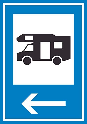 HB-Druck Campingplatz Wohnmobil Schild mit Pfeil Links A3 (297x420mm)
