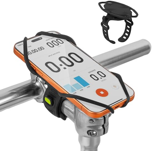 Bone Bike Tie 6 Pro, Universal Bike Phone Stem Mount for 4.7-7.2 Phones | Extra Secure Dual Cross-Strap, Shock-Absorbing & Scratch-Free Silicone Strap, Bicycle Phone Holder for Road & MTB Cycling