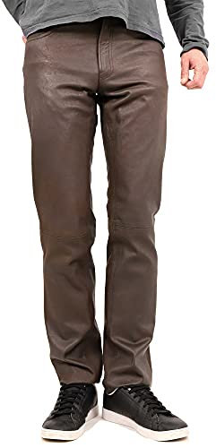 Maddox - Herren Lederhose Lammnubuk Schoko Größe 52