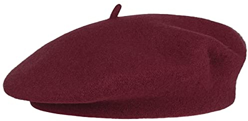 Barascon Kinderbaske Wollbaske Winterbaske Baskenmütze Kinder - Made in The EU Herbst-Winter - One Size Bordeaux, 49-53