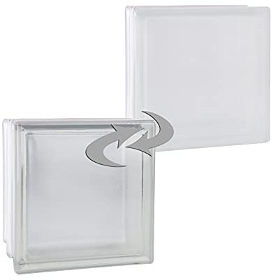 4 Stück Fuchs Design Glassteine Riva Weiß 19x19x10 cm - F30 (Brandschutz)