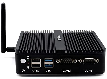 HISTTON Mini PC Lüfterlos Celeron J4125, DDR4 8GB RAM 128GB SSD, Industrie PC mit 2 RS232 COM, Dual LAN, WiFi, BT4.0, HDMI/VGA-Anschluss, Mini Desktop Computer Windows 11 Pro