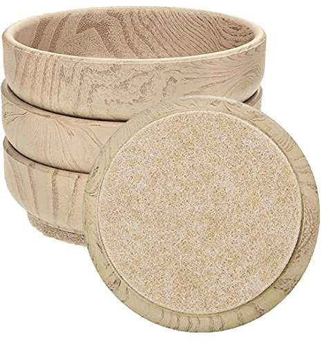4Pcs Felt Floor Cups, 60mm Round Furniture Felt Castors, Felts Cups for Furniture Feet, Chair Caster Cup to Protect Wooden Floor