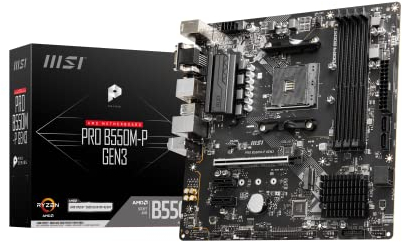 MSI Scheda madre PRO B550M-P GEN3, micro-ATX, AM4 - Pronta per AMD Ryzen 5000 - DDR4 Boost 4400+MHz/OC, slot PCIe 3.0 x16, 1 x slot M.2 Gen3, LAN 1G