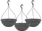 Plastard Blumenampel 3er Set 32 cm Durchmesser Hängeample Farbe Anthrazit runde Kunststoff Blumenschale für Innen und Außen Pflanzschale Terrassen Balkon Deko