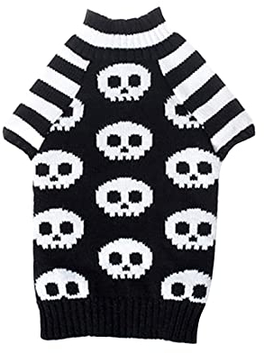 Hundemantel Winter Hundekleidung Hundepulli Sweatshirt Hund Winterjacke Halloween-Haustier-Strickjacke-Feiertags-Welpen-Kostüm-Strickjacke-Haustier-Kleidung Hundepullover Alpaka (Black, XS)