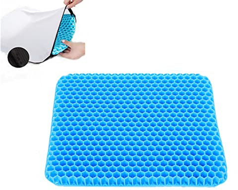 Coussin de Siège en Gel Coussin Anti Escarres Coussin de siège avec Housse antidérapante-la Housse de siège Anti-Pression pour fauteuils roulants/sièges d'auto/chaises de Bureau 40 x 36 x 4 cm