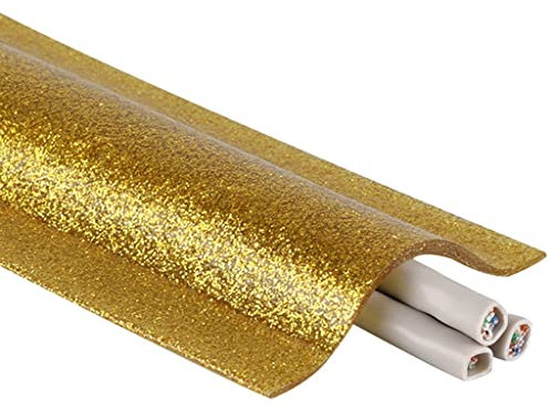 Boden Kabelbrücke Selbstklebend Büro Einfach Zu Schneiden Weich-PVC Fussboden Kabelkanal, Boden Versteckte Boden-Kabelkanal, Verhindern Sie, DASS Haustiere In Den Draht Beißen (Color : Gold, S : 10M