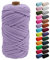 Uiopa Macrame Cord 5mm x 90m, Thick Macrame Rope 8-Strand Braided Cotton Rope, Light Purple Cotton Cord for Plant Hangers, Wall Hanging, Dream Catcher, Garden, DIY Projects