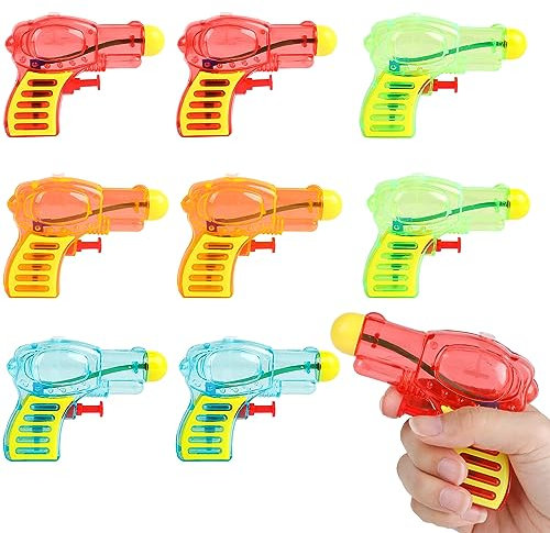 DERAYEE 8pcs Petits Pistolets à Eau pour Enfant, Piscine Extérieure de Jardin de Plage Alignée