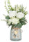 YELIKIT Kunstblumen mit Vase, künstlicher Blumenstrauß, Hortensienstrauß in Vase, Tischdekoration, Hochzeitssträuße für Party, Büro, Bauernhaus, Küche, Heimdekoration, Weiß