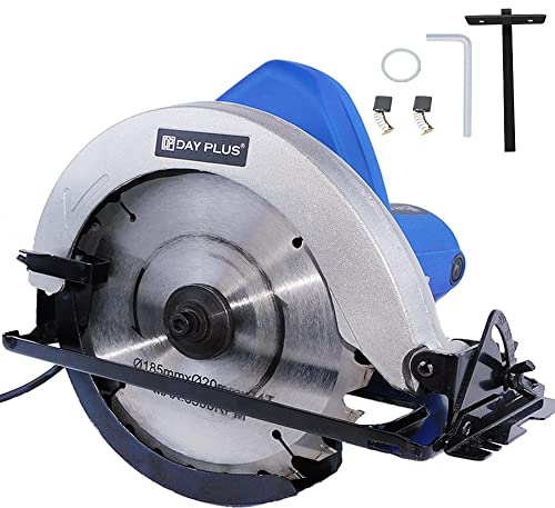 Kreissäge, 1500W Handkreissäge Kit, Elektrische Tauchsäge mit Ø 185mm Sägeblätter, 5500RPM, Einstellbarer Schnitttiefe und Winkel, zum Schneiden von Holz Bambus PVC Rohren Kunststoffplatte