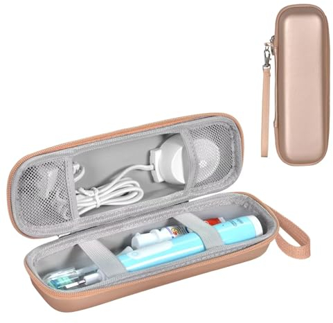 TUNYINSH Hülle kompatibel mit oral b Zahnbürste, tragbare Aufbewahrung Schutzhülle (Gold)