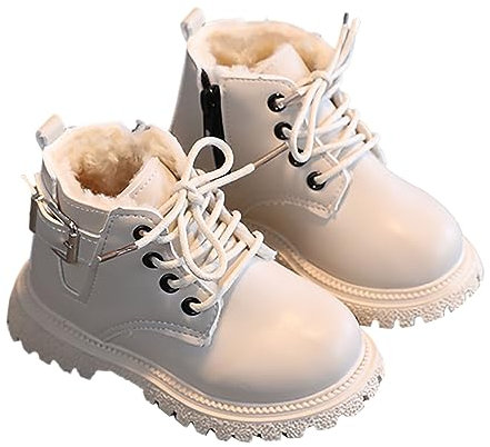 Scarpe invernali da ragazza, stivali invernali per bambini, alla moda, in rete, antiscivolo, traspiranti, stivali nude, bianco, 24 EU