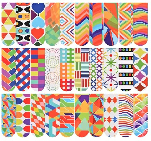 QHFlashbuy Magnetische Lesezeichen, 30 Stück, Bunt, Magnetic Bookmarks für Büro, Lesebriefpapier