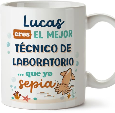 MUGFFINS Tazas Personalizadas para TÉCNICO DE LABORATORIO hombre - En Español - Mejor que yo Sepia - 11 oz / 330 ml - Regalo Personalizable original y divertido