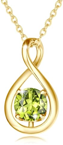FANCIME Infinity Geburtsstein Halskette für Damen 925 Sterling Silber Kette | vergoldet Unendlichkeit Edelstein Anhänger feiner Schmuck Muttertag Weihnachten Jubiläums Geburtstag Geschenke für Frau Mama