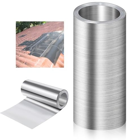 succulentlovers 8'' x 20' Aluminum Flashing Roll - Roof Flashing, 0.2mm Thickness Aluminum Roof Panels, Metal Roof Flashing for Sealing Windows Doors, Shed Weatherproofing Areas