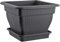 BURI L Pot de fleurs, 38 x 38 x 28 cm, avec réservoir d'eau et soucoupe, 18 l, contre l'eau stagnante, anthracite, terre cuite, résistant aux UV, au gel, robuste (anthracite)