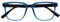 OPULIZE LEO Lesebrille - Großes Rechteckiges Gestell - Blau - Schwarze Bügel - Herren Damen - Federscharniere - R55-3 - +2.00
