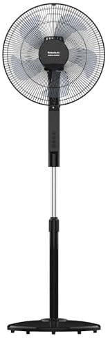 Taurus - Ventilador de pie Boreal 16CR Silence 30W | 12 Velocidades | Silencioso | Modo Normal/Brisa/Noche | 5 aspas | Oscilante | Altura ajustable | Mando y pantalla digital | Aluminio | Negro