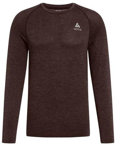 Odlo Herren Laufshirt Langarm Essential Seamless Sport Männer Oberteil Fitness Shirt, Fudge Melange, XL EU