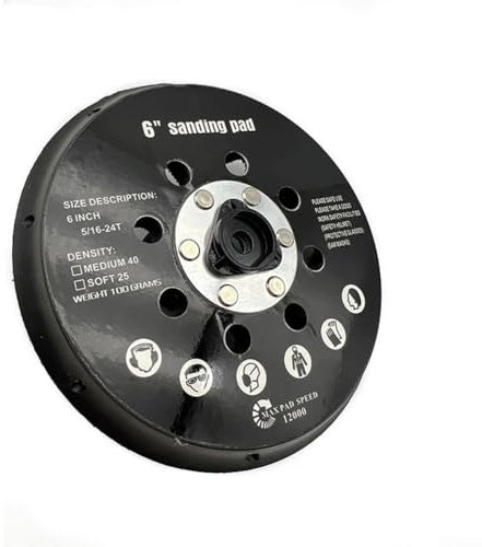 URPIZY 6 Inch 17 Holes Sanding Backing Pad for Orbital Sander Grinding Disc 150mm Diameter