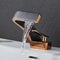 MocArt 2239 Waterfall Faucet, Bathroom Hot and Cold Mixer Tap, Hotel Basin Copper Faucet, Ceramic Valve Core, Single Hole Installation, Water Saving Design (Black + Rose Gold)