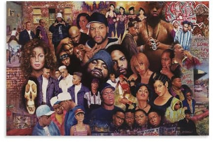 ZBSXLBNG Hip Hop Legends Poster Dekorative Malerei Leinwand Wandkunst Wohnzimmer Schlafzimmer Malerei 12x18 inch (30x45 cm)