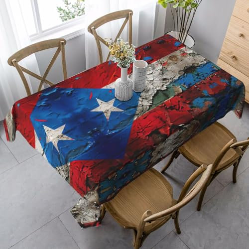 JEJEA Puerto Rico Tischdecke, rechteckig, knitterfrei, weich, für Esszimmer, Weihnachten, Raumdekoration