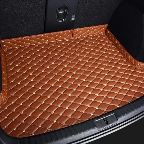 BQKCD Auto Kofferraummatte für Hyundai Ioniq 5 2022-2025, Leder Kofferraumwanne Teppich Gummimatten Staubdicht Schutzmatte Rutschfesten Strapazierfähig,F/Brown