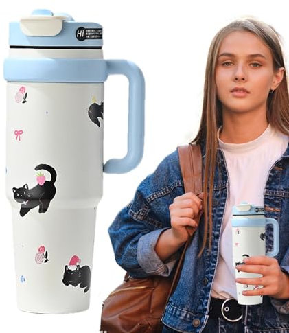 Bsbkoj Bottiglie d'Acqua Isolate Tumbler a Prova di Perdite con Manico