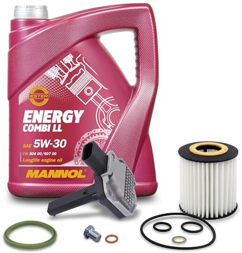 ATEC Germany Ölstandsensor + Ölfilter + 5l Motoröl | Kompatibel mit: BMW 1, 1, 1 Cabriolet, 1 Coupe, 3, 3, 3 Cabriolet, 3 Cabriolet, 3 Compact, 3 Coupe, 3 Coupe, 3 Touring, X1
